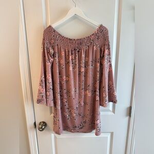 Express off the shoulder flutter sleeve dress